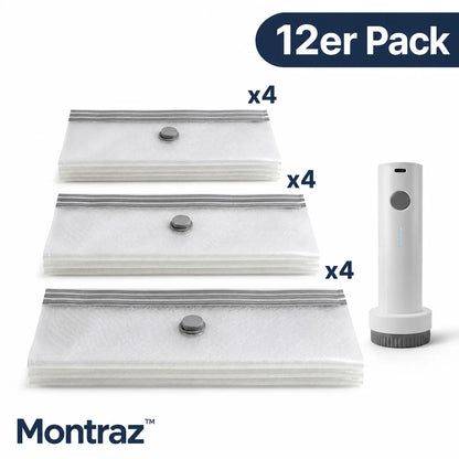 Montraz™ Reise-Vakuumbeutel mit wiederaufladbarer Pumpe
