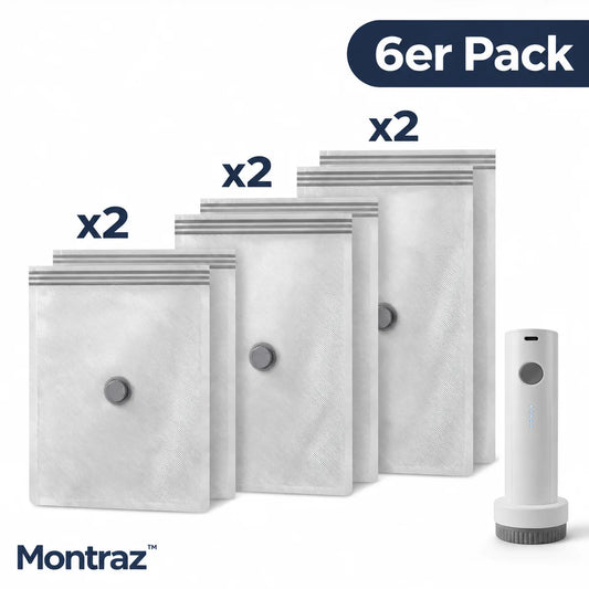 Montraz™ Reise-Vakuumbeutel mit wiederaufladbarer Pumpe