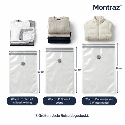 Montraz™ Reise-Vakuumbeutel mit wiederaufladbarer Pumpe
